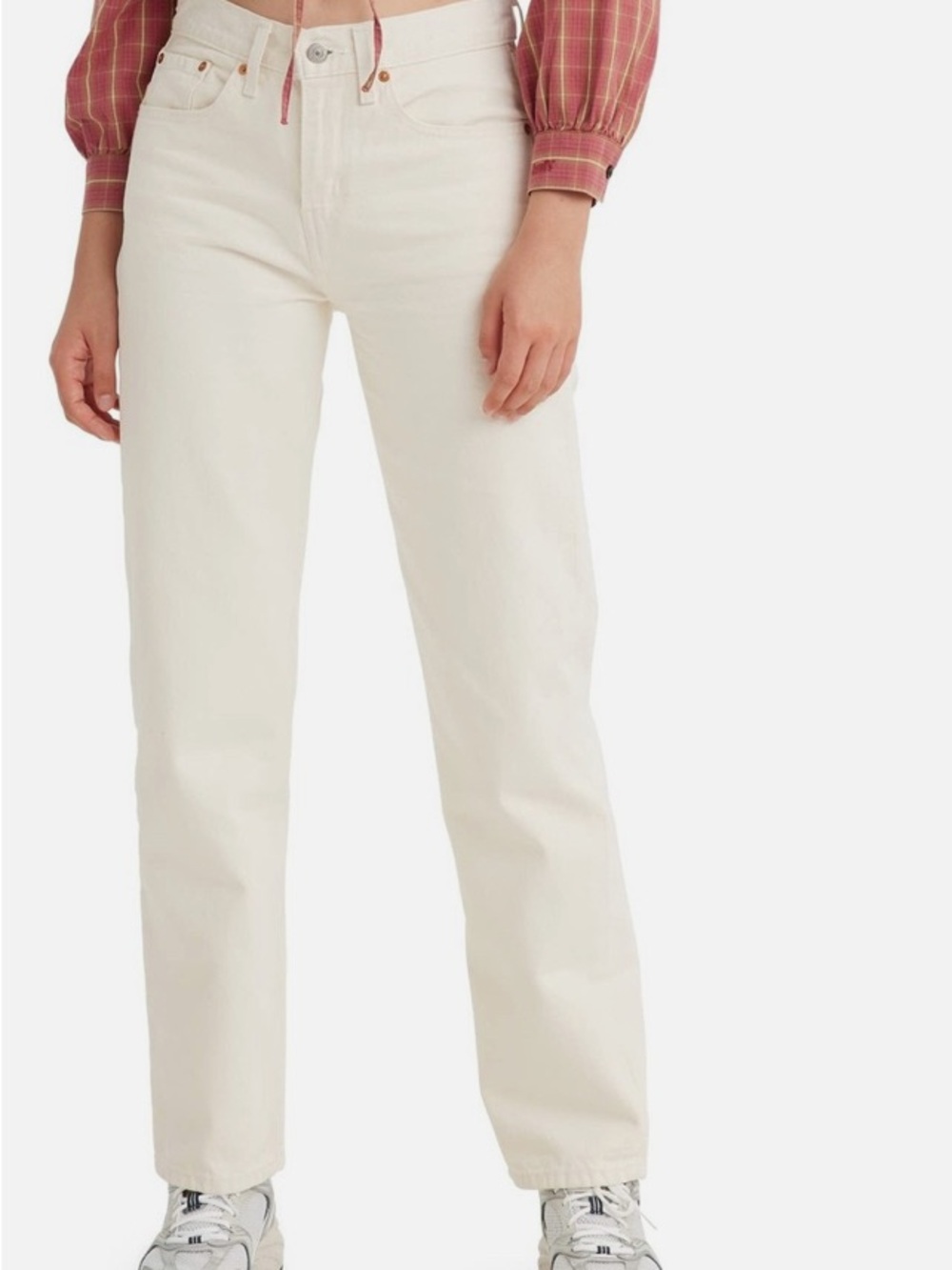 Levi's Women's Straight Leg Jeans in Ivory-Cream
